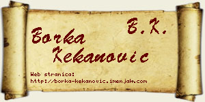 Borka Kekanović vizit kartica